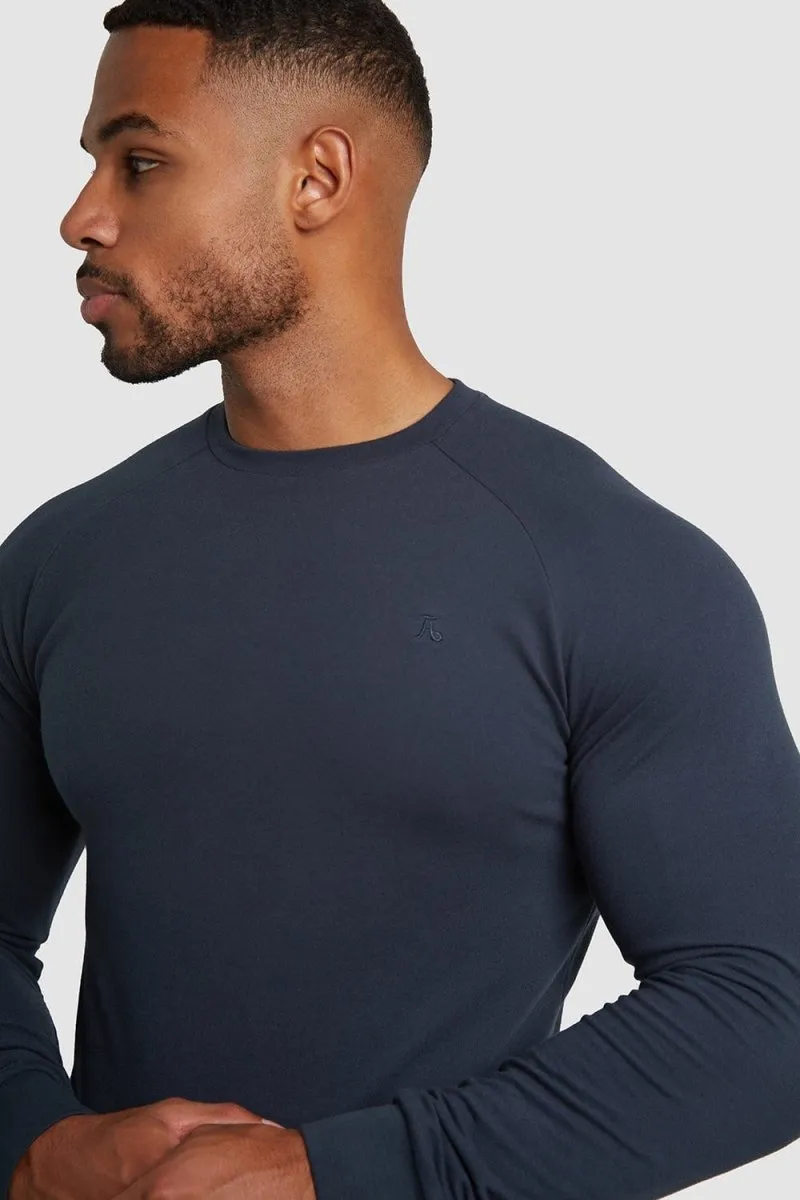 Pique Long Sleeve T-Shirt in Battleship Grey