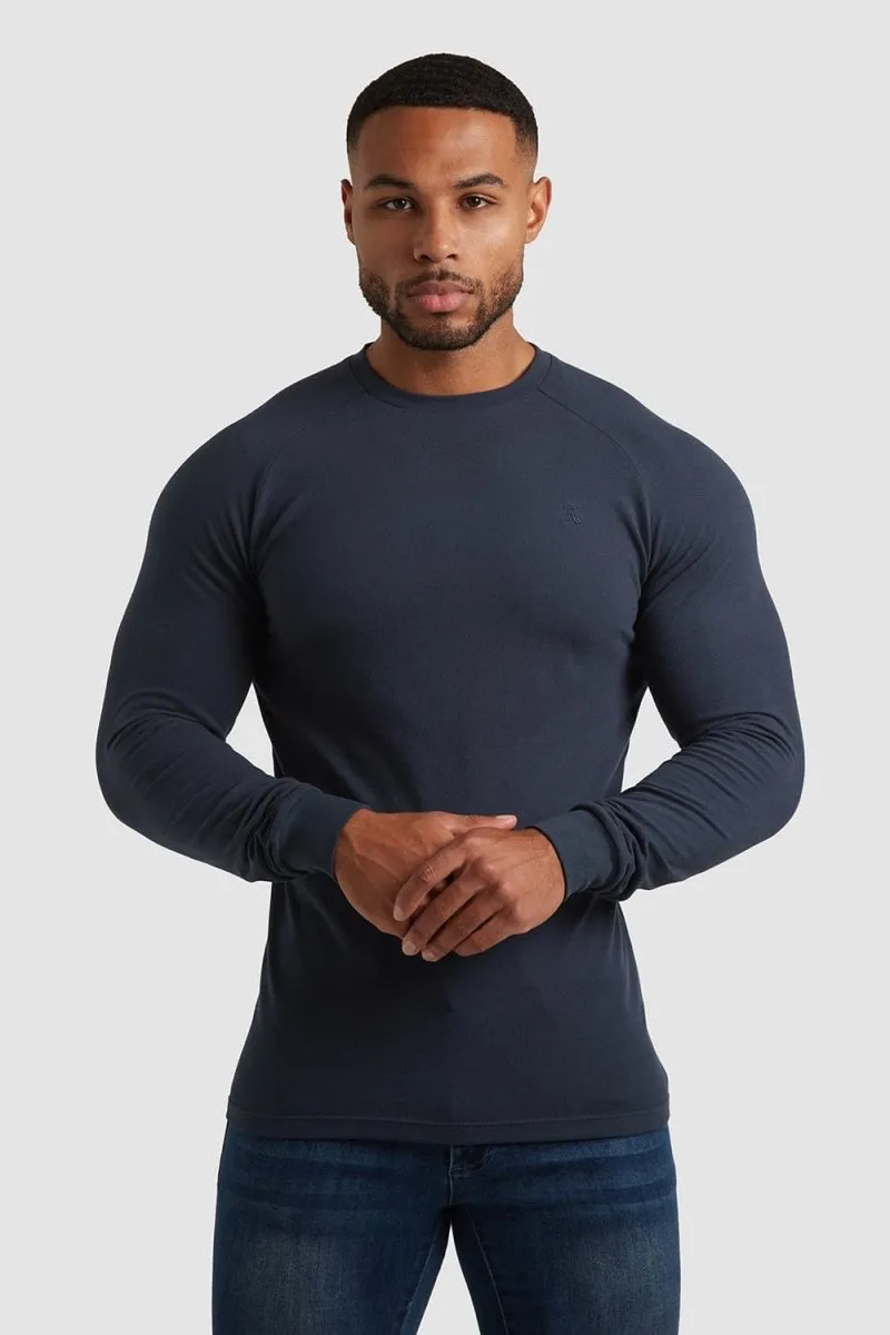 Pique Long Sleeve T-Shirt in Battleship Grey