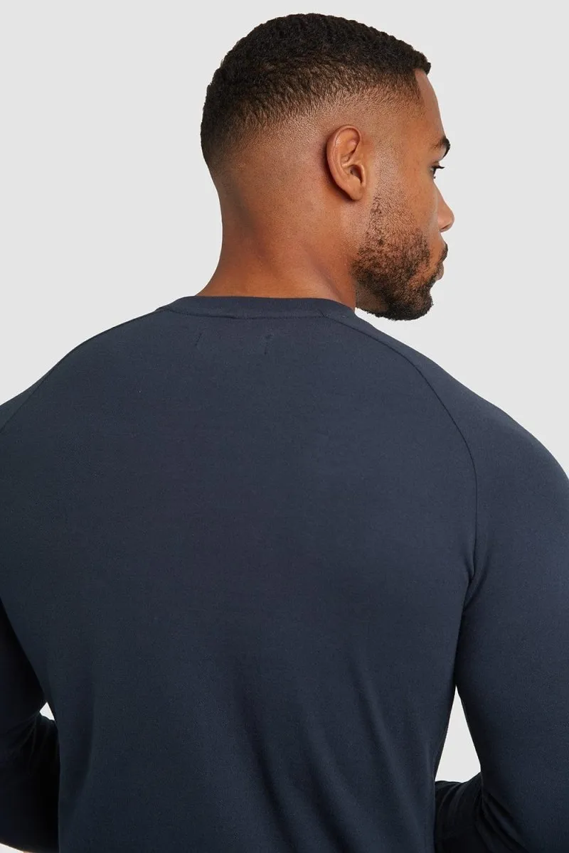 Pique Long Sleeve T-Shirt in Battleship Grey