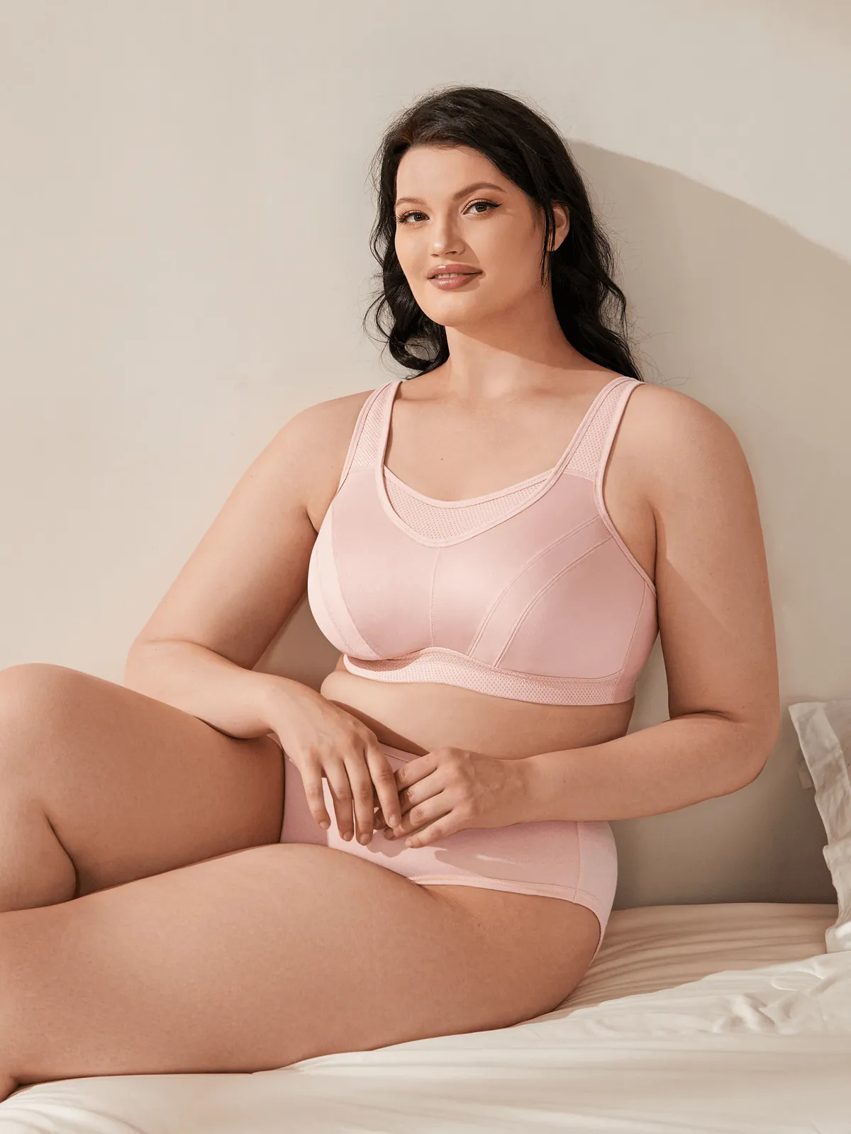 Plus Size High Impact Large Bust Full Coverage Workout Bras Pink