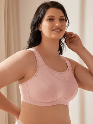 Plus Size High Impact Large Bust Full Coverage Workout Bras Pink