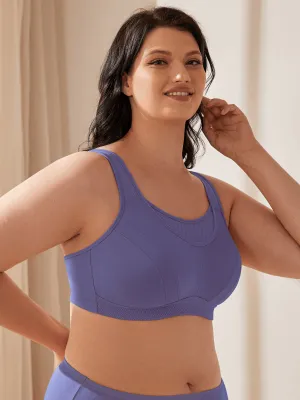 Plus Size High Impact Large Bust Full Coverage Workout Bras Purple