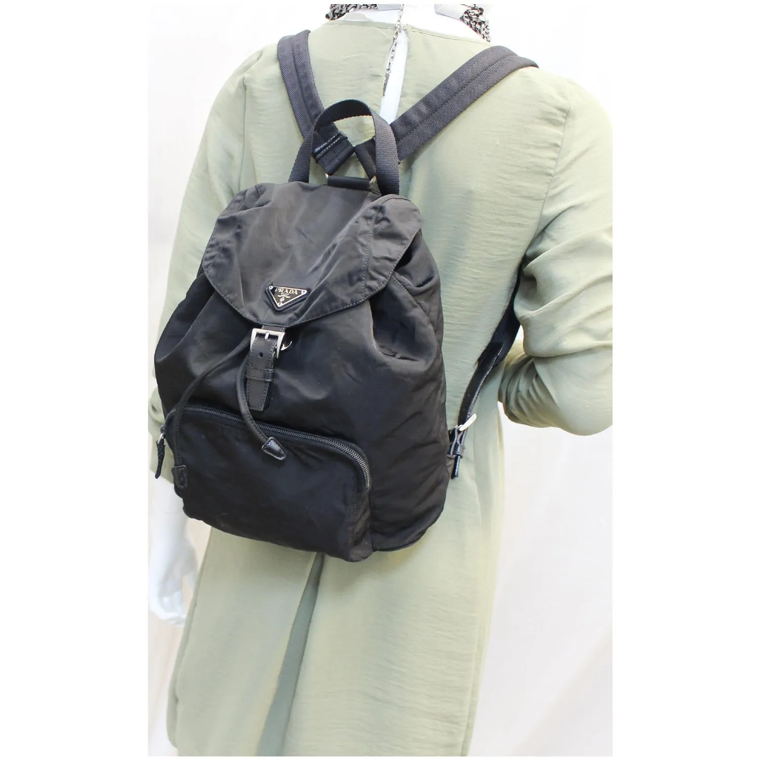PRADA Nylon Backpack Bag Black