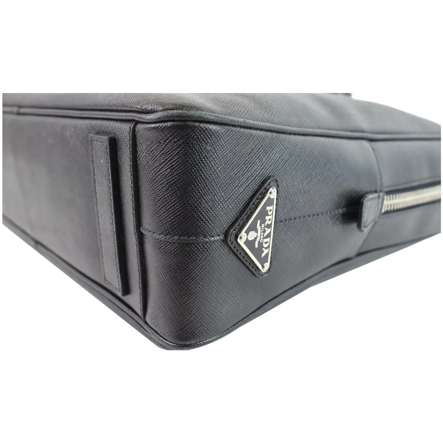 PRADA Saffiano Leather Briefcase Bag Black