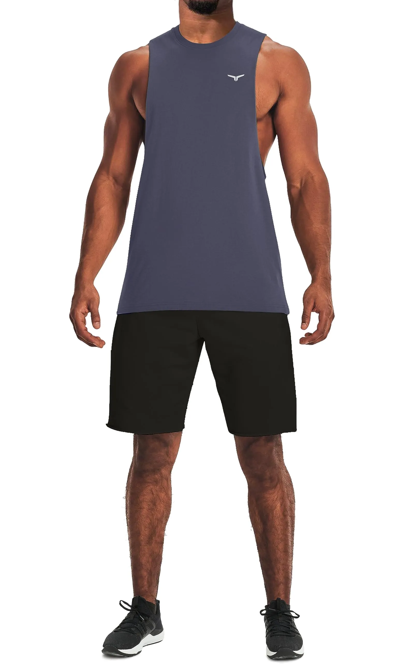 Project Titan Men's Workout Drop Arm Tank Top Cut Off Sleeveless Gym Shirt