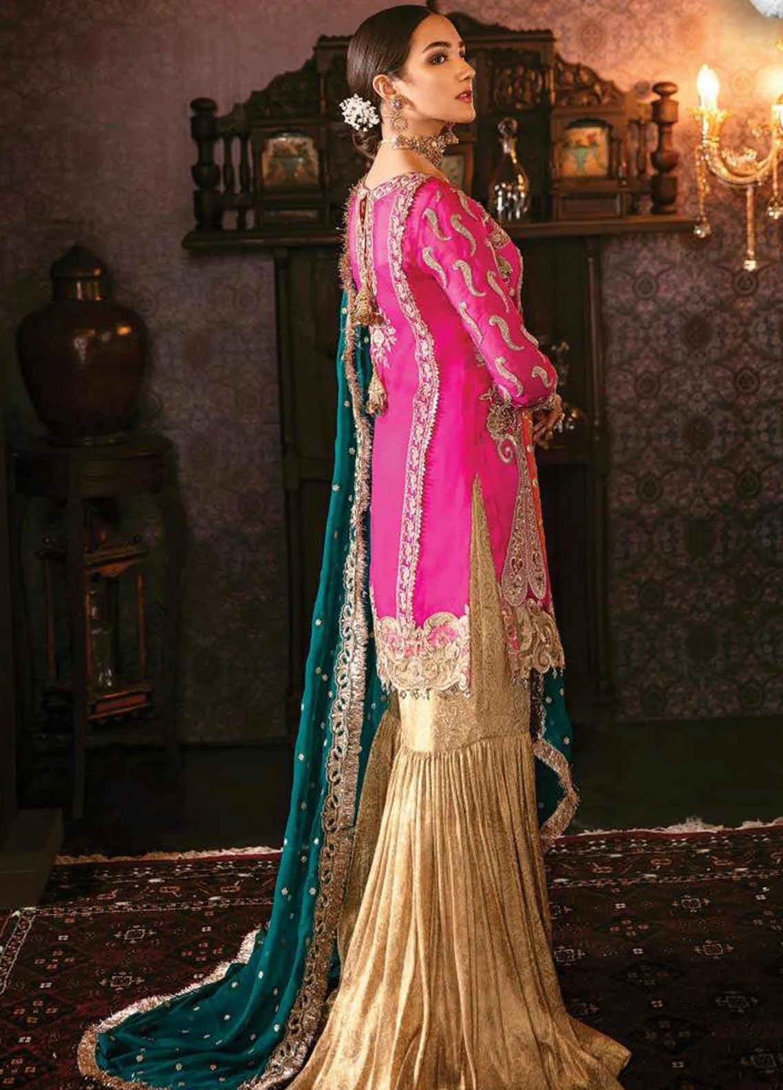 Punjabi Suit Gharara in Pink Color #J6128