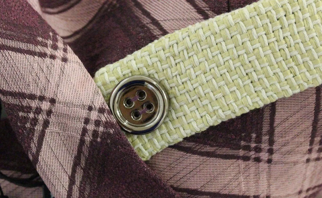 Purple checkered blazer jacket