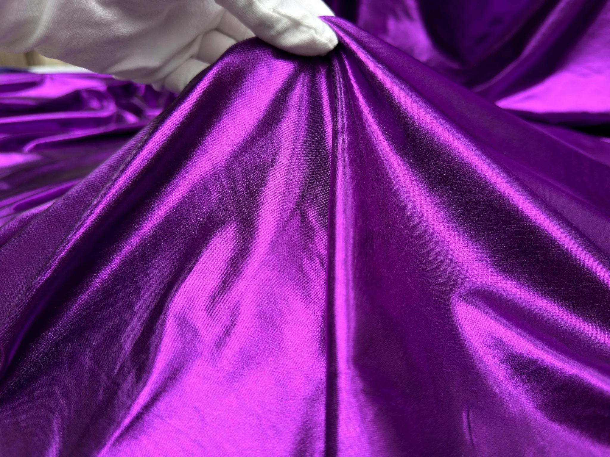 Purple Spandex Lame Foil Fabric by Yard 4 way Stretch  Purple Metallic Fabric Lame, All Over Foil on Stretch Knit for Apparel Dresses Gowns