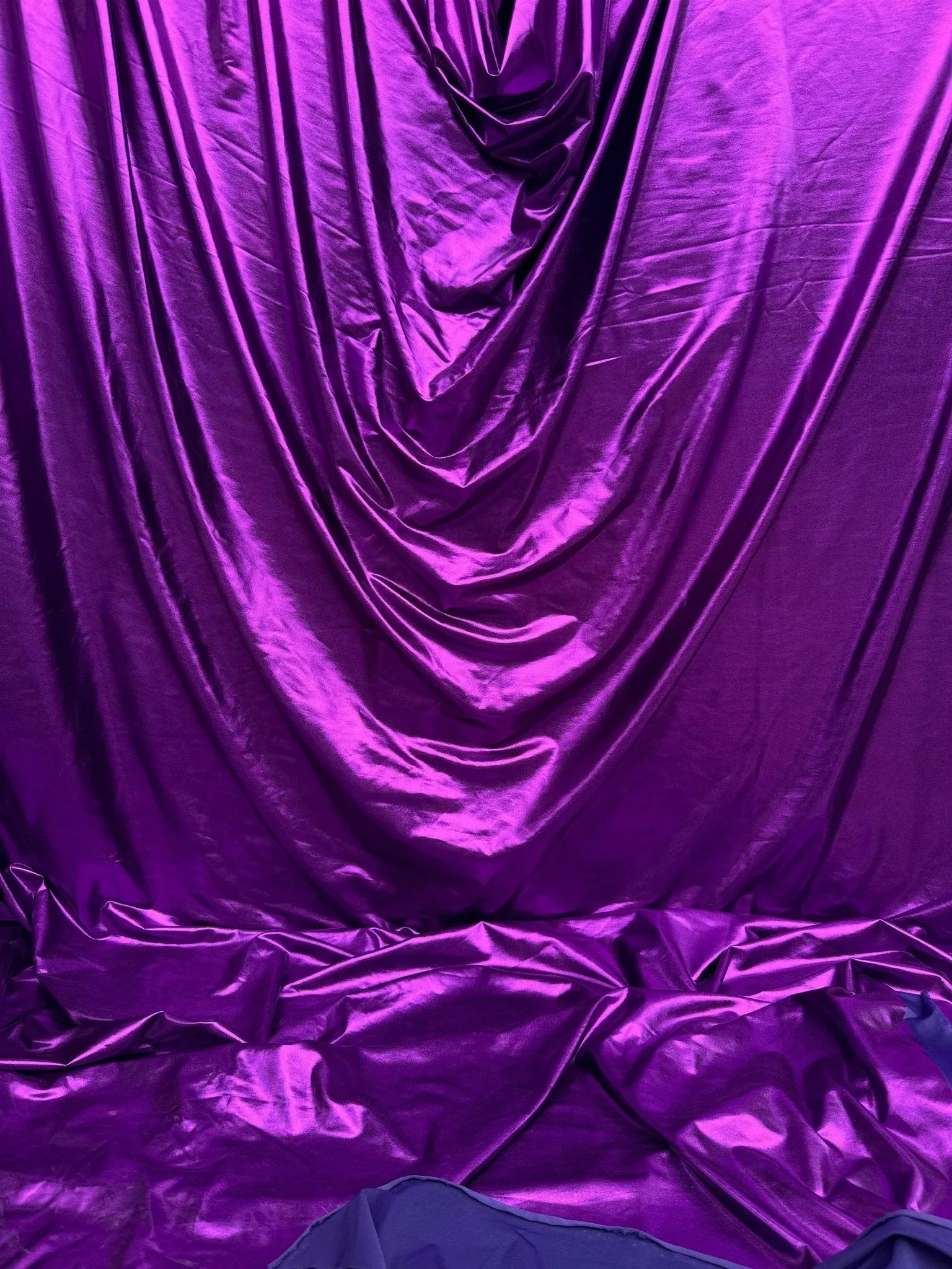 Purple Spandex Lame Foil Fabric by Yard 4 way Stretch  Purple Metallic Fabric Lame, All Over Foil on Stretch Knit for Apparel Dresses Gowns
