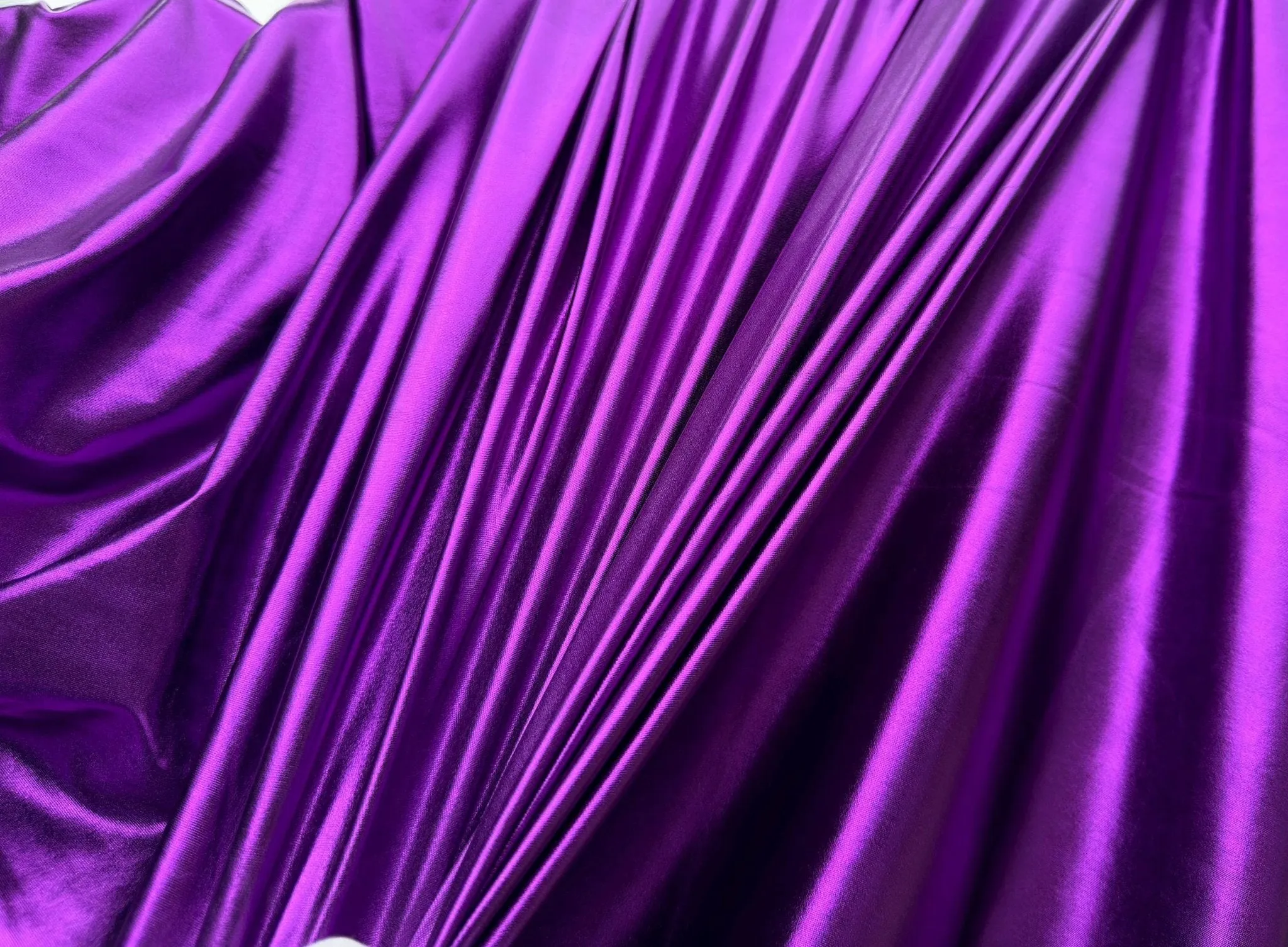 Purple Spandex Lame Foil Fabric by Yard 4 way Stretch  Purple Metallic Fabric Lame, All Over Foil on Stretch Knit for Apparel Dresses Gowns