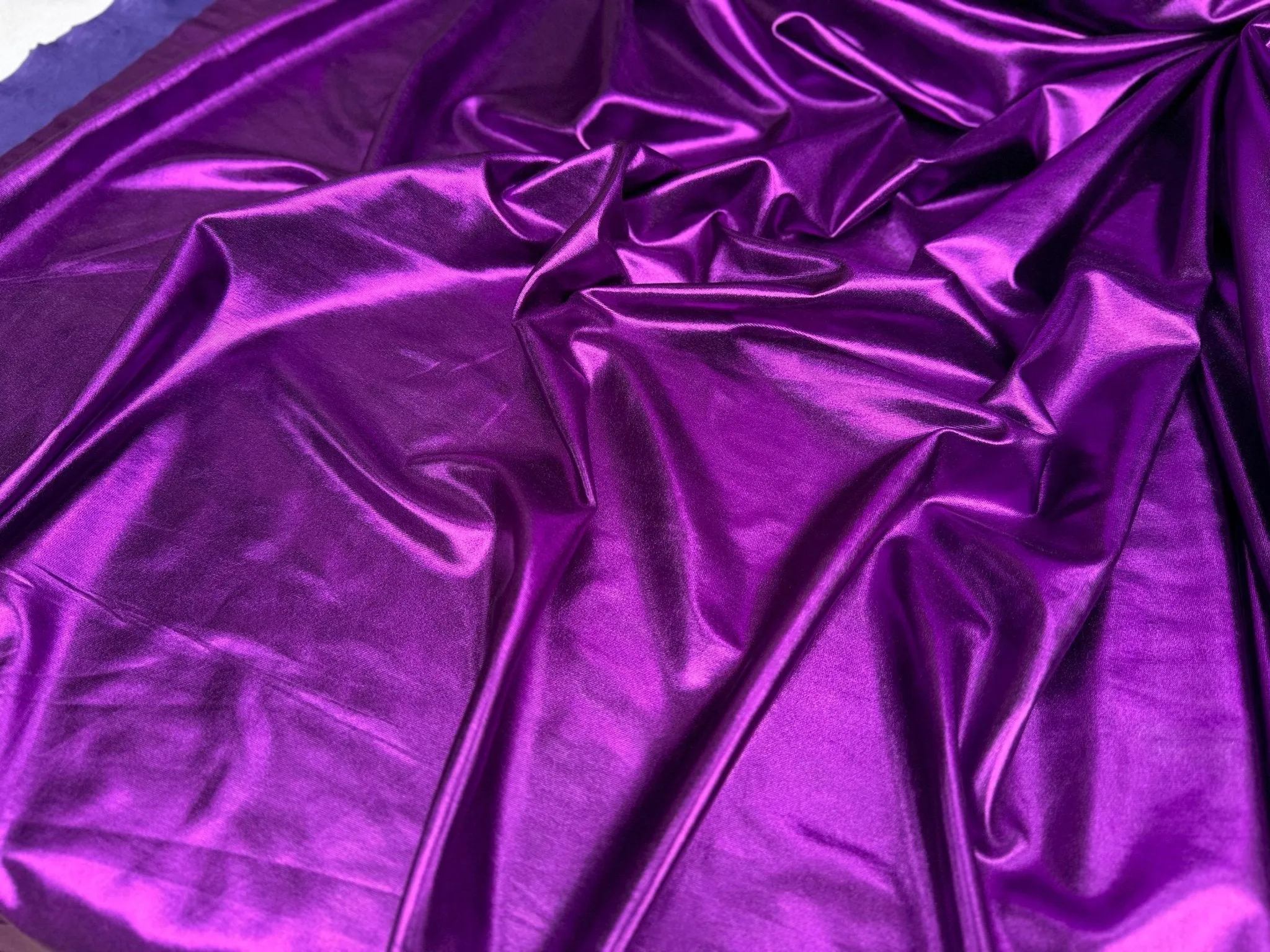 Purple Spandex Lame Foil Fabric by Yard 4 way Stretch  Purple Metallic Fabric Lame, All Over Foil on Stretch Knit for Apparel Dresses Gowns