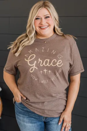 "Amazing Grace" Graphic Tee- Taupe