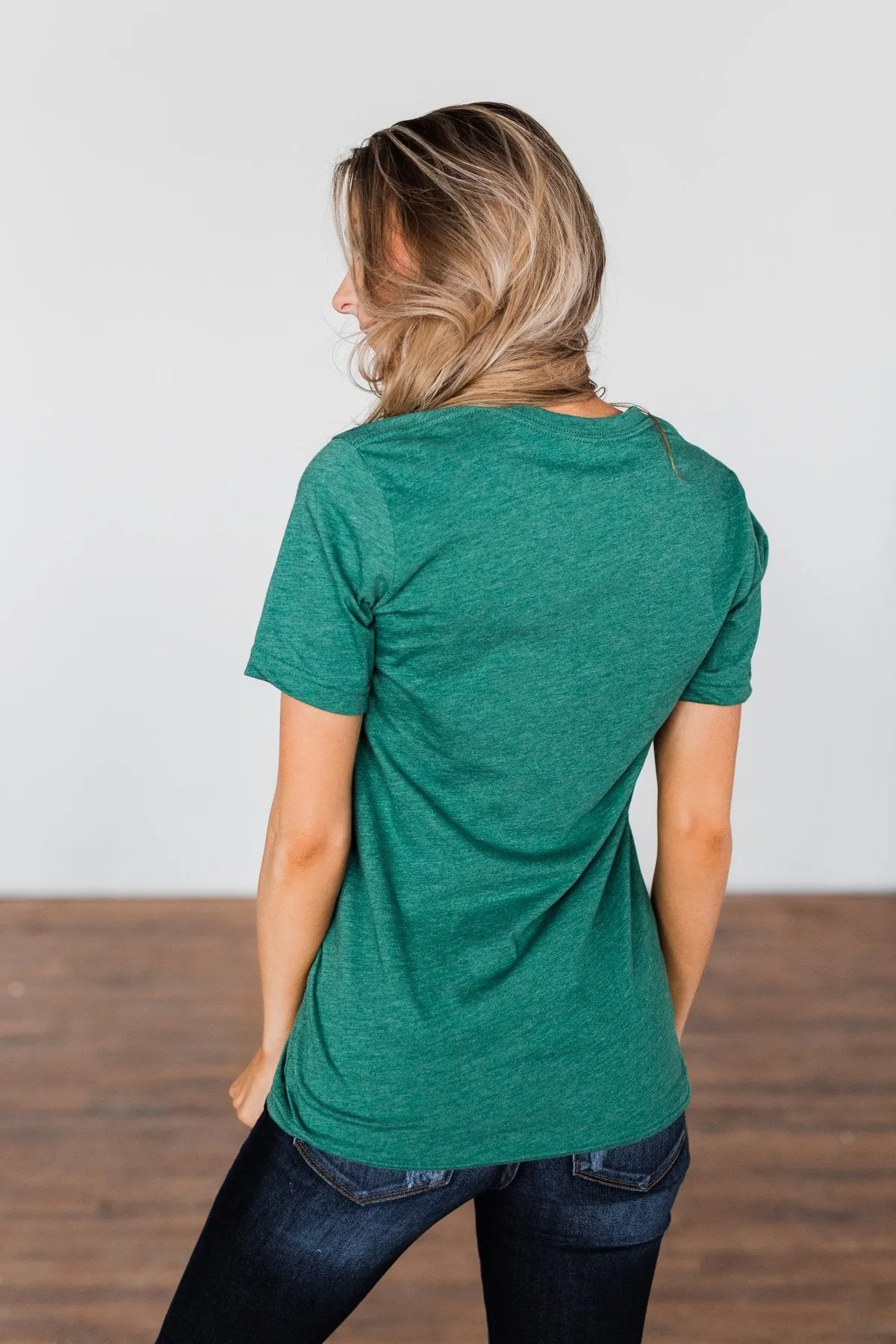 "Born Lucky" Green Tee
