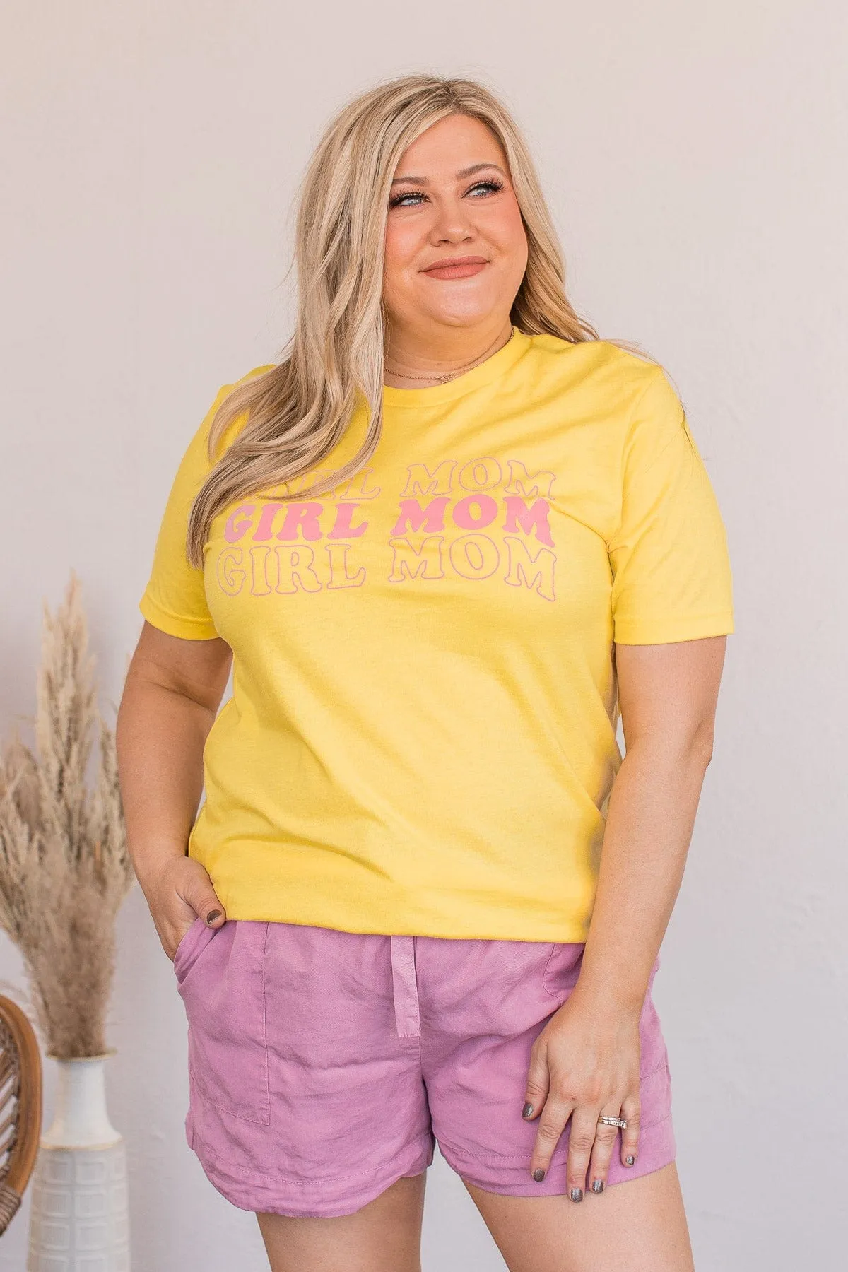 "Girl Mom" Graphic Tee- Yellow
