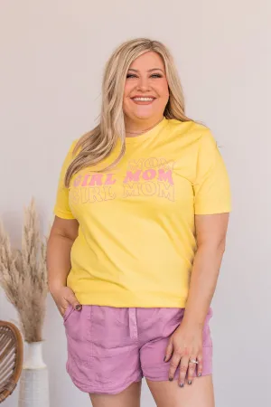 "Girl Mom" Graphic Tee- Yellow