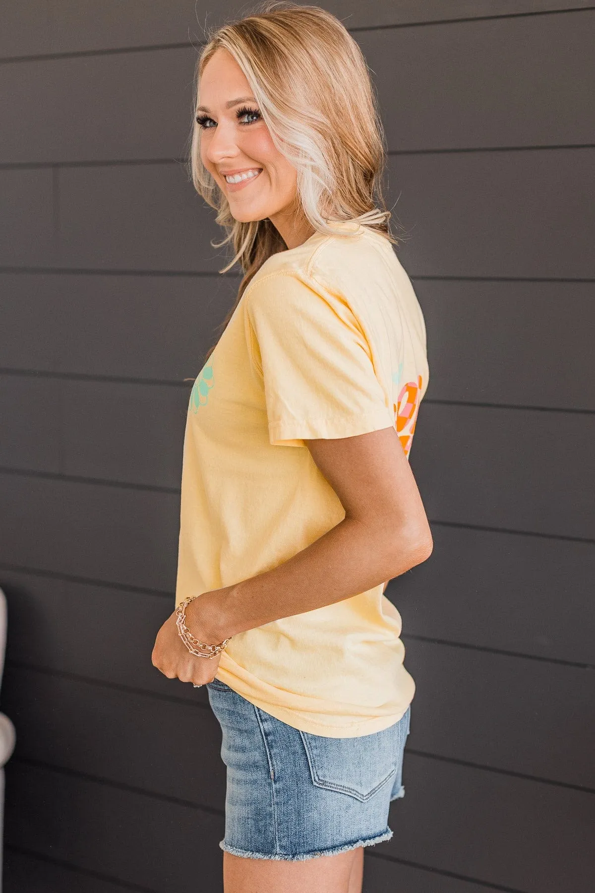 "Good Day For A Good Day" Graphic Tee- Light Yellow