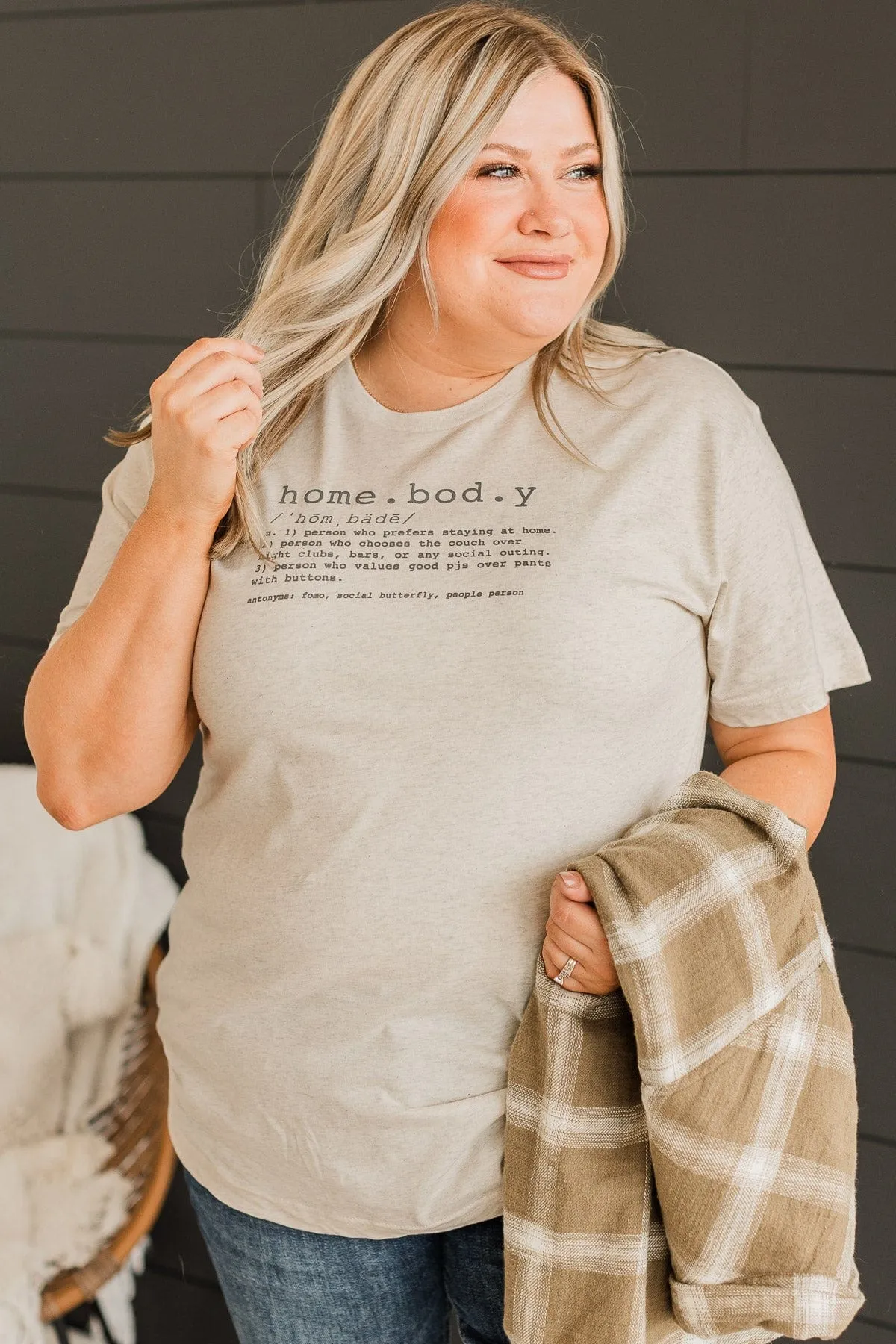 "Homebody" Graphic Tee- Oatmeal