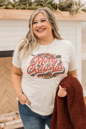 "Merry Christmas" Graphic Tee- Cream