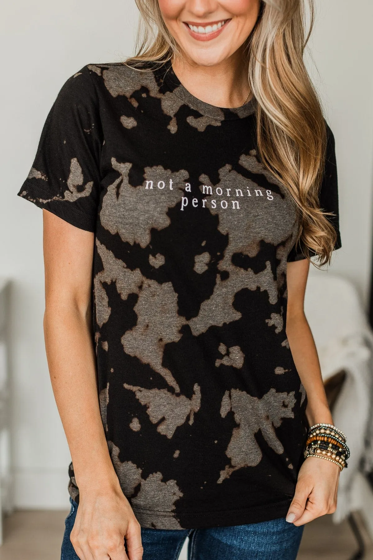 "Not A Morning Person" Graphic Tee- Black