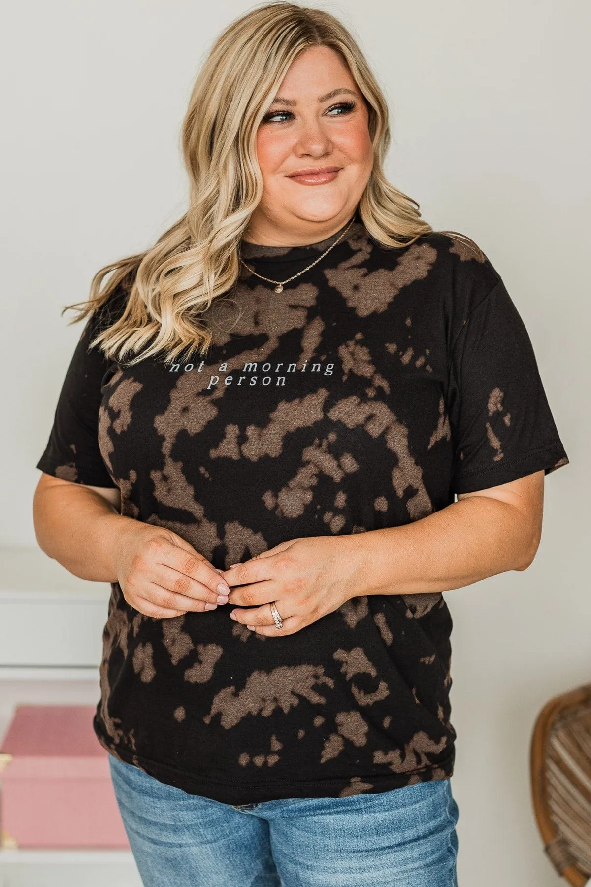 "Not A Morning Person" Graphic Tee- Black