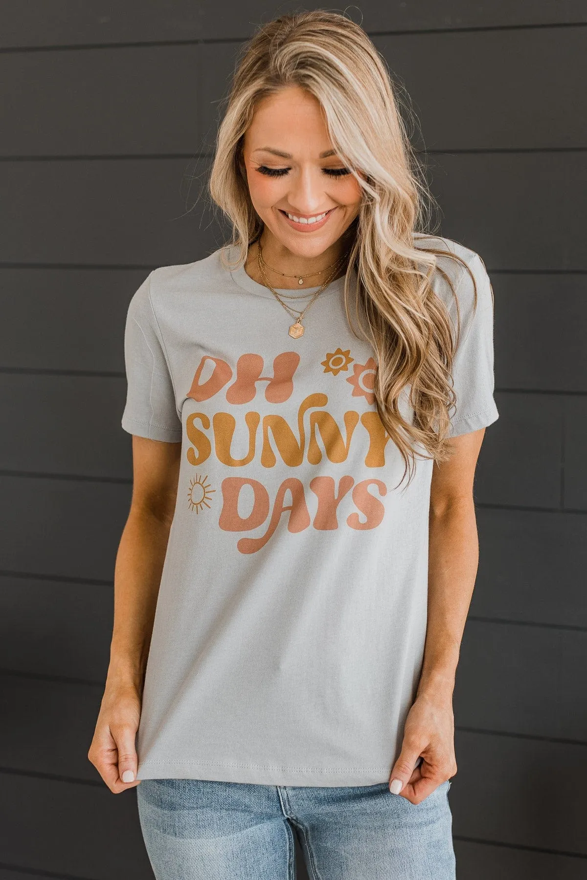"Oh Sunny Days" Graphic Tee- Grey