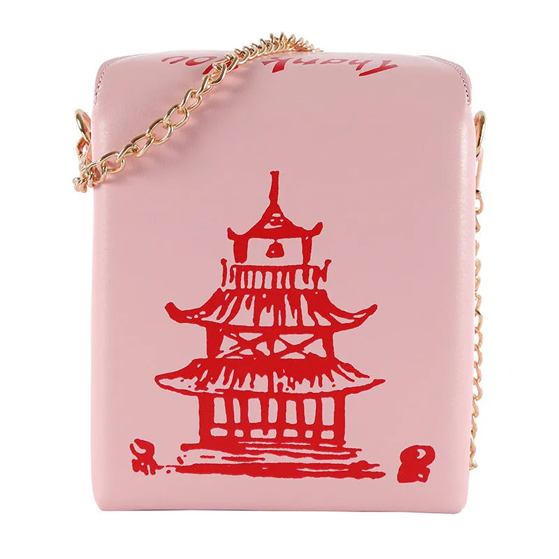 "RED TOWER PRINT CHAIN" BAG UB2453