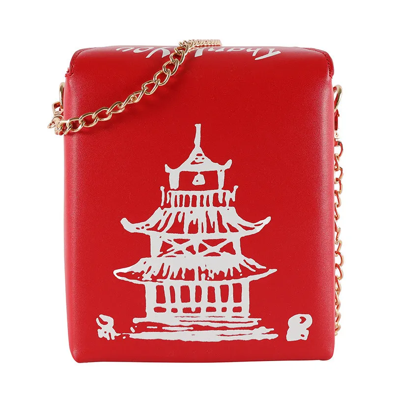 "RED TOWER PRINT CHAIN" BAG UB2453