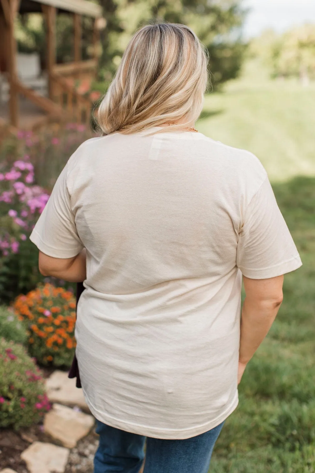 "Thankful" Watercolor Graphic Tee- Cream