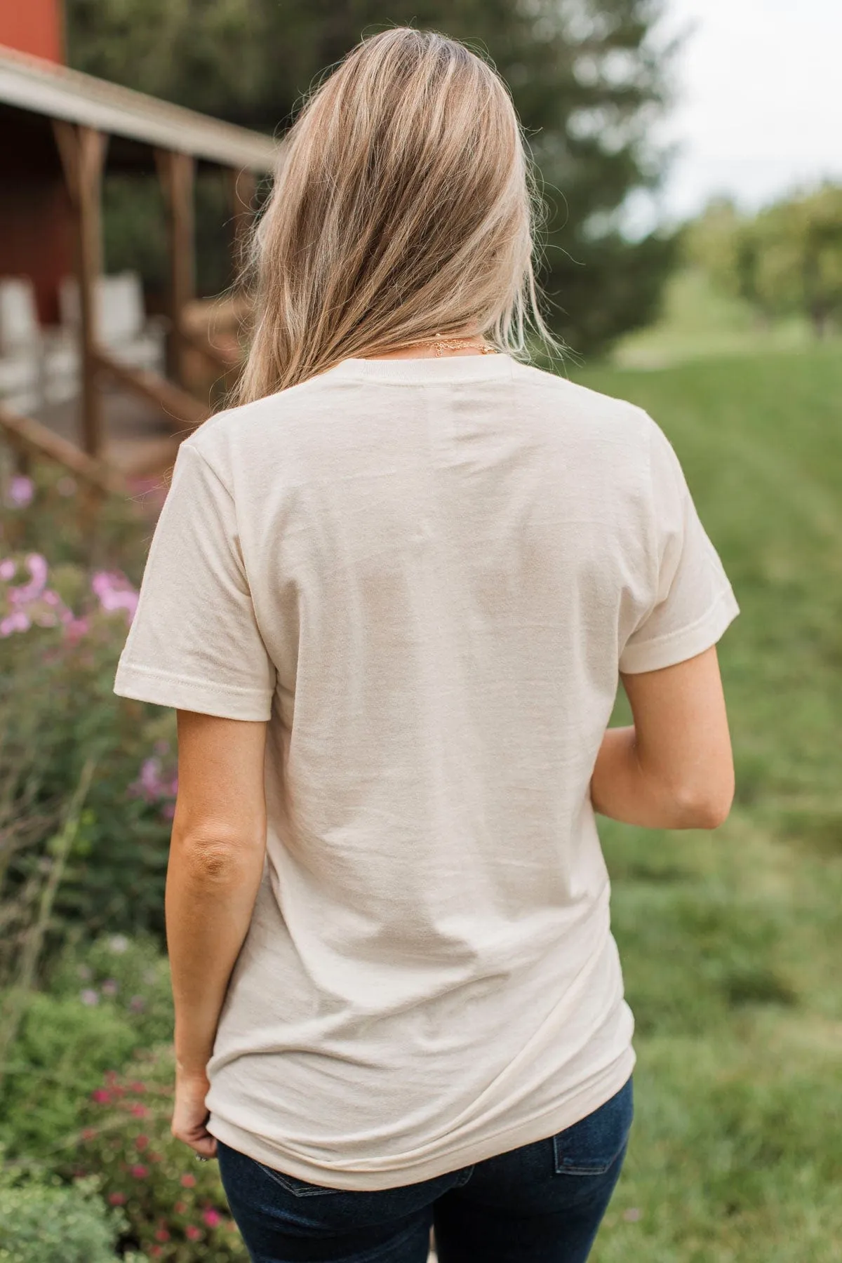 "Thankful" Watercolor Graphic Tee- Cream