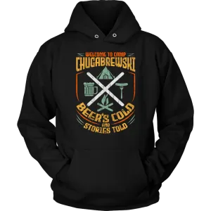 "Welcome To Camp Chugabrewski" - Funny Camping Shirts and Hoodies