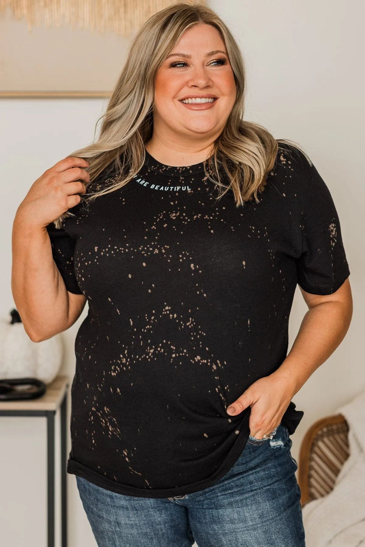 "You Are Beautiful" Graphic Tee- Black
