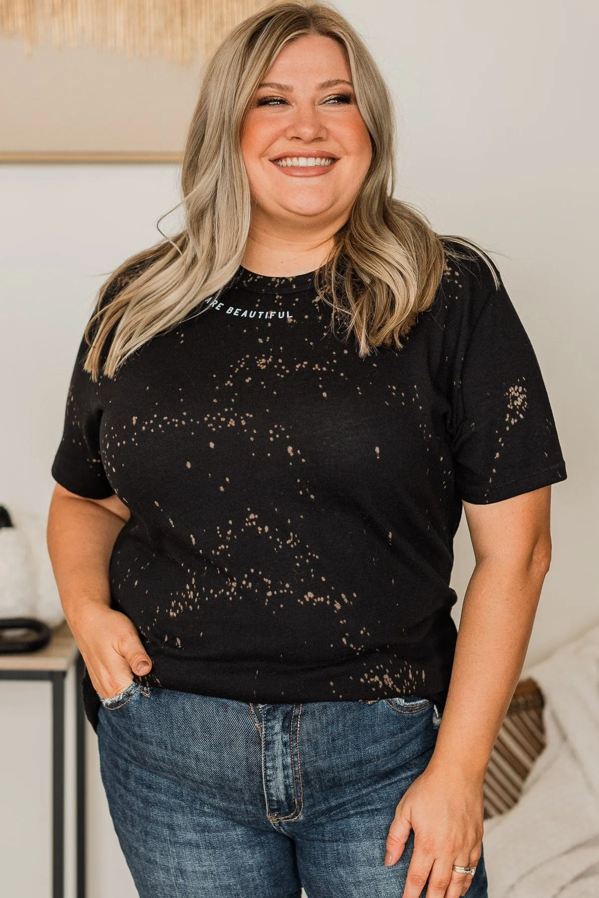 "You Are Beautiful" Graphic Tee- Black
