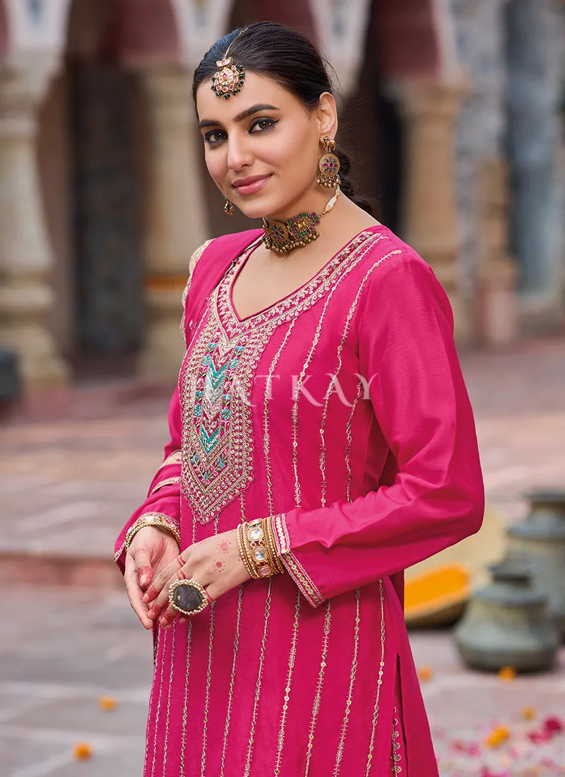 Rani Pink Pakistani Palazzo Suit