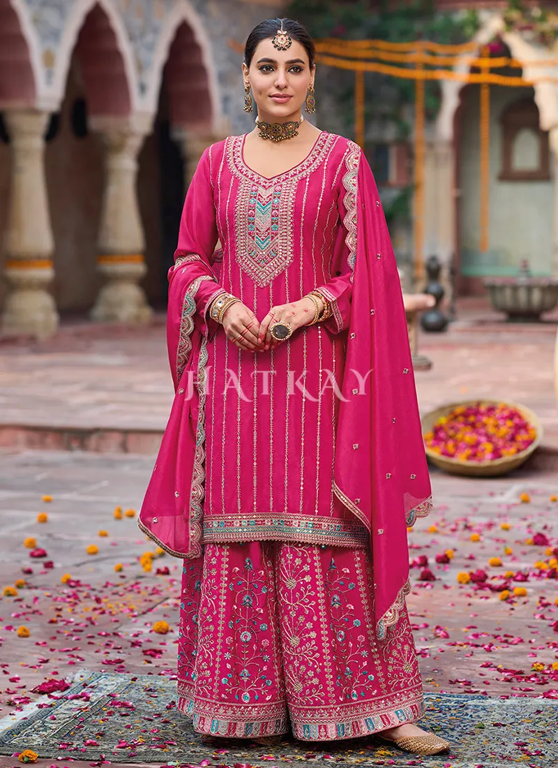 Rani Pink Pakistani Palazzo Suit