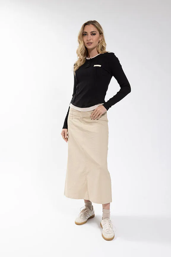 Raw Placket Contrast Henley