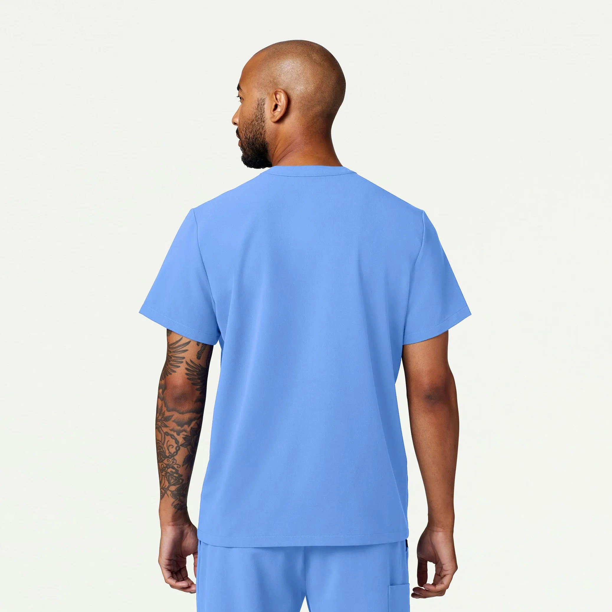 Reeve Henley Scrub Top - Ceil Blue