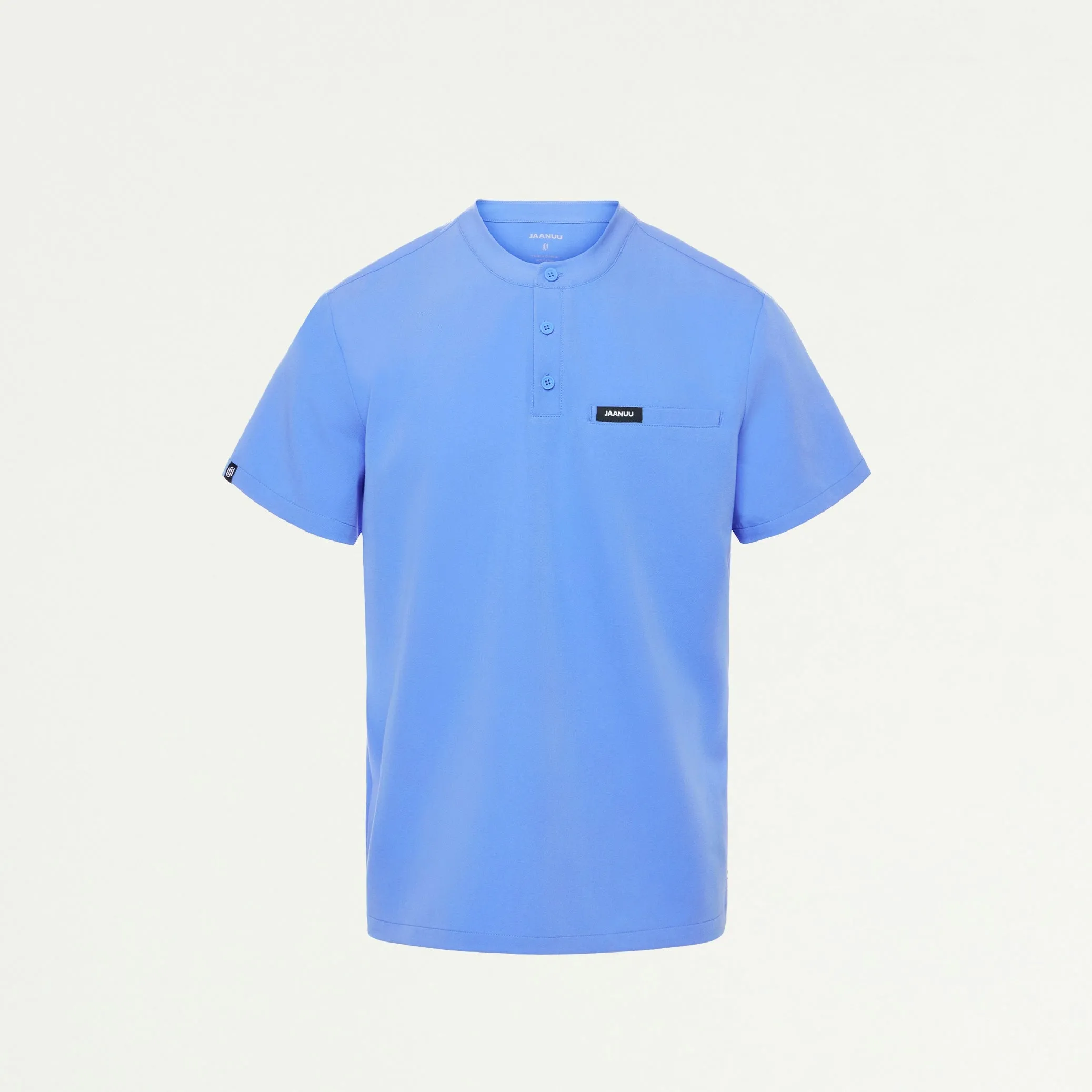 Reeve Henley Scrub Top - Ceil Blue