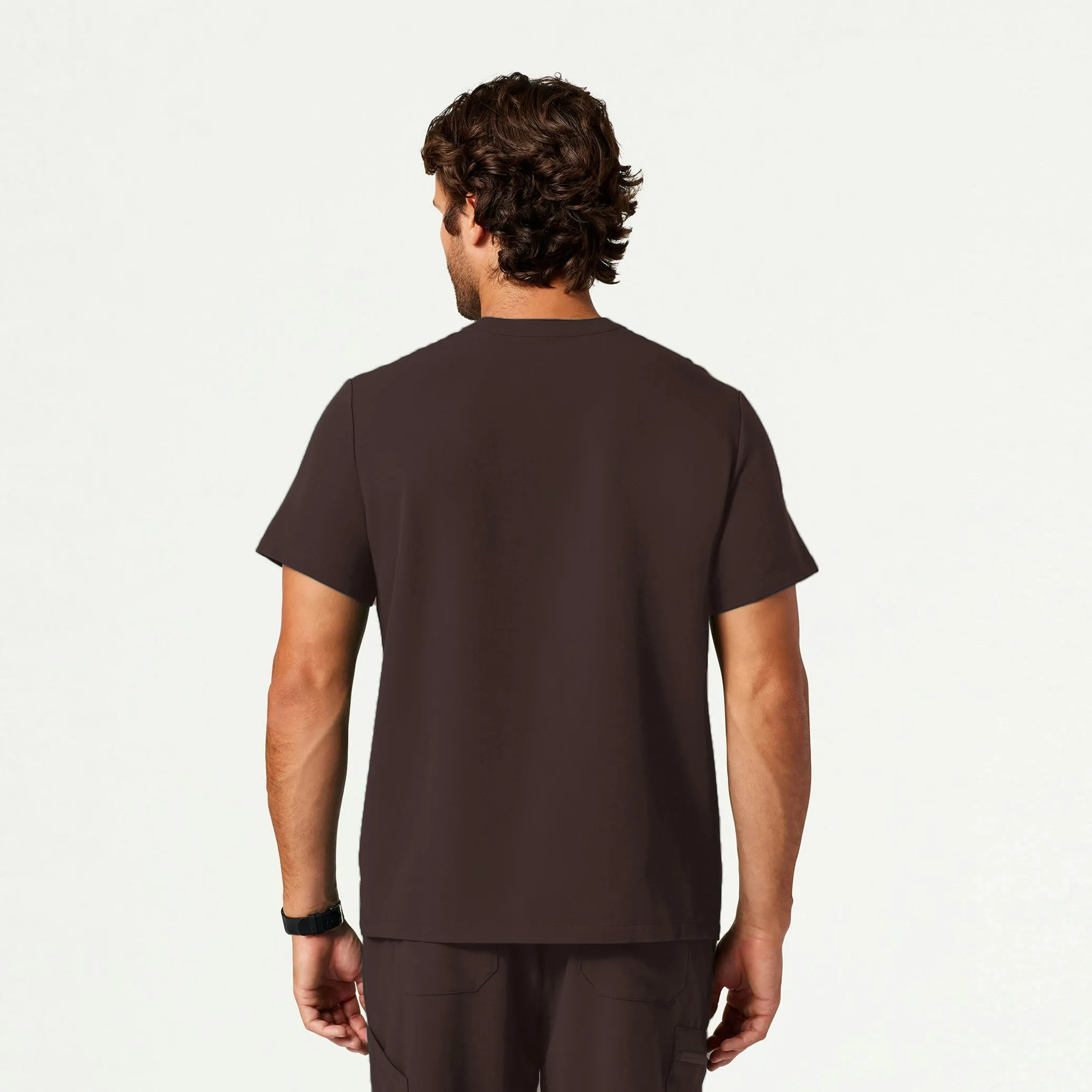 Reeve Henley Scrub Top - Espresso