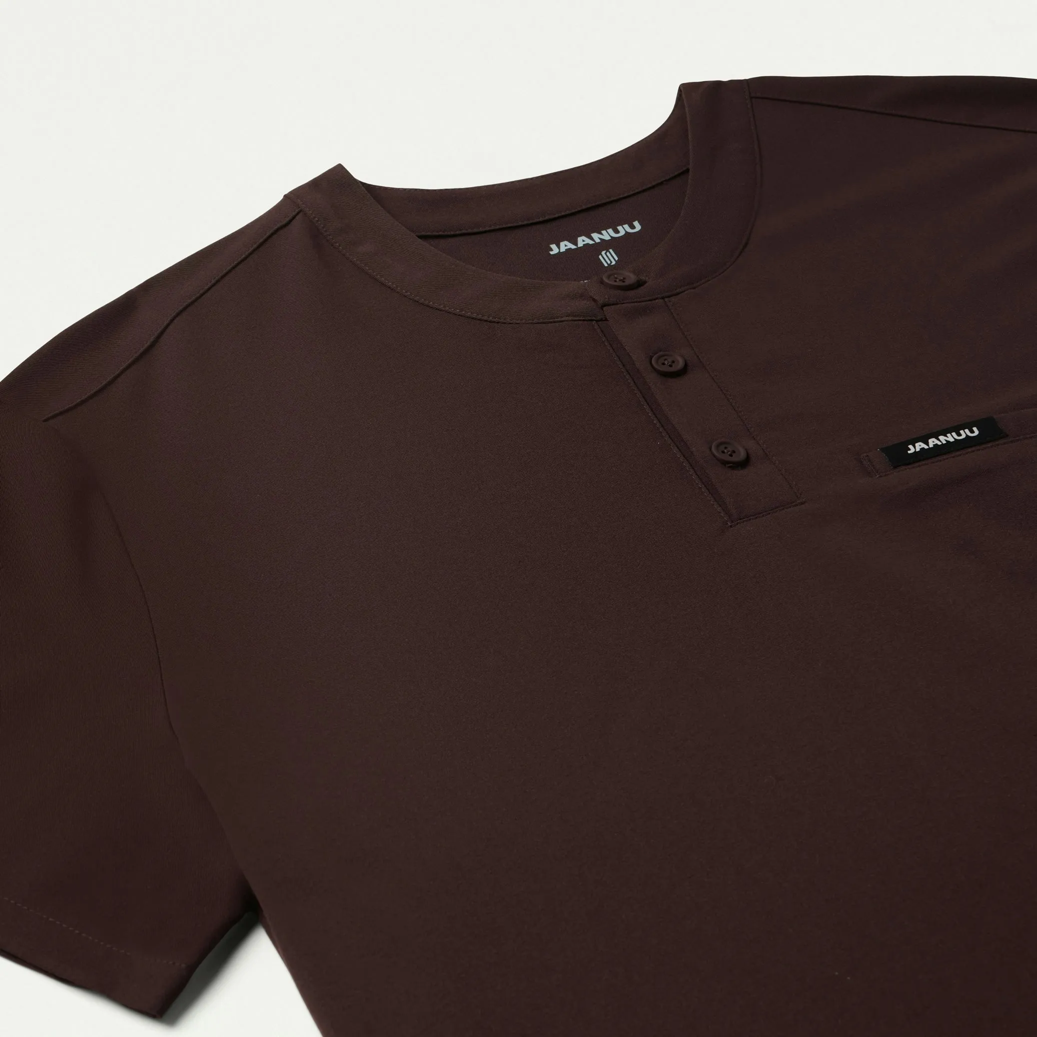 Reeve Henley Scrub Top - Espresso