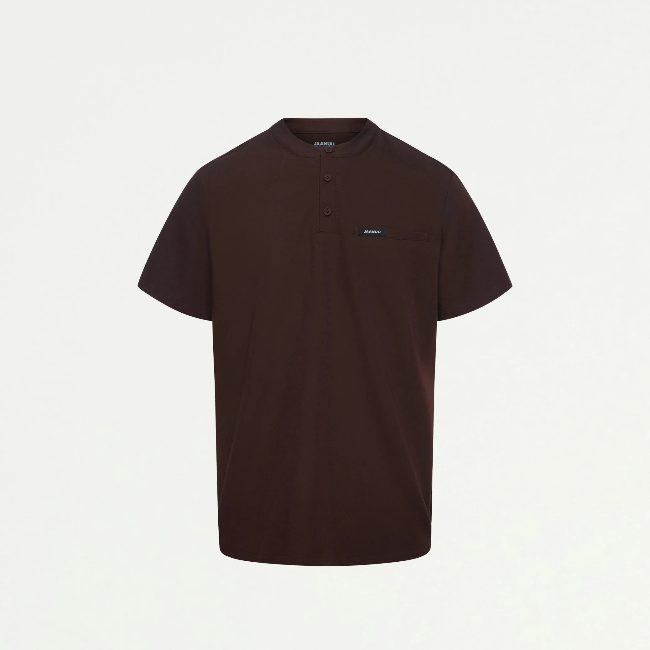 Reeve Henley Scrub Top - Espresso