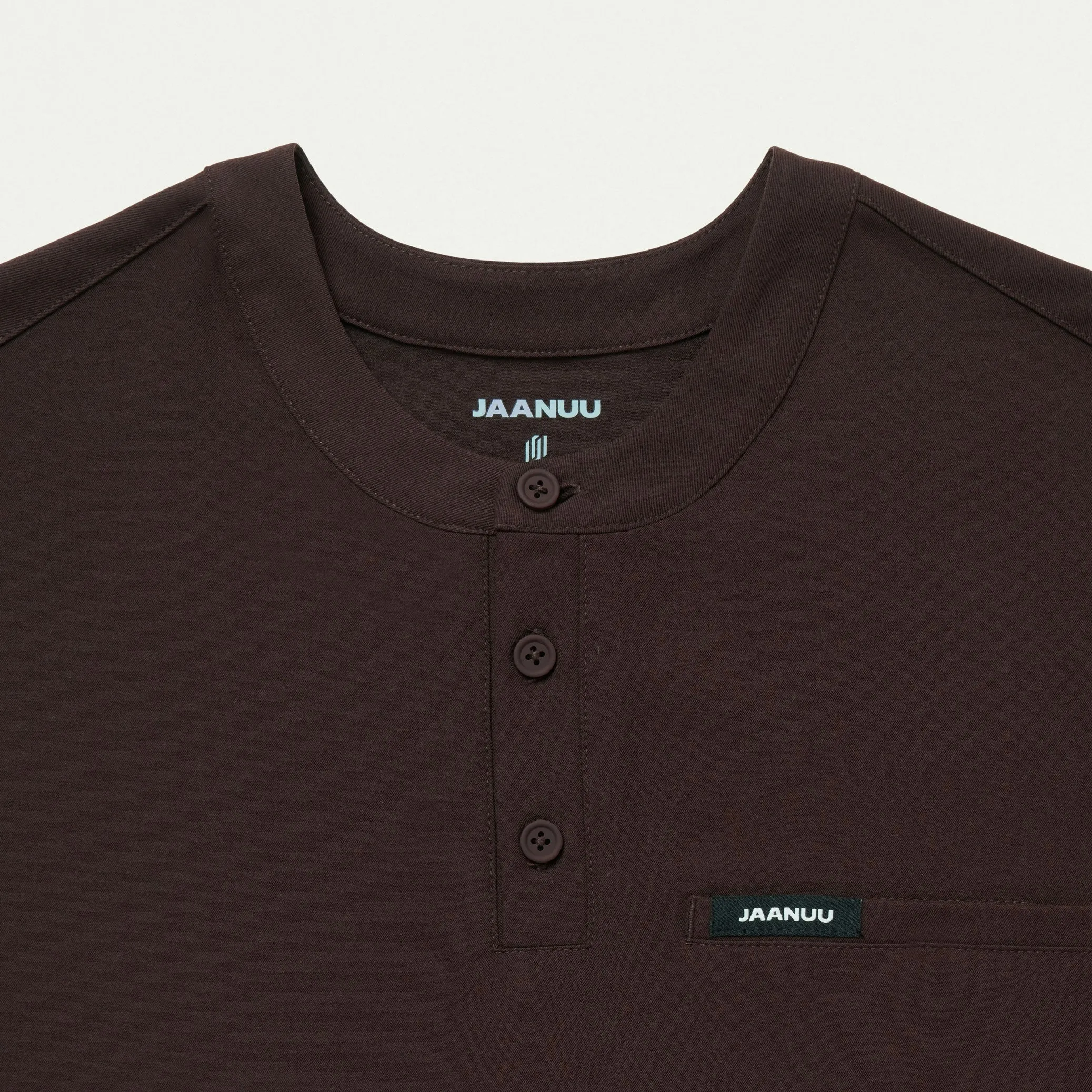 Reeve Henley Scrub Top - Espresso