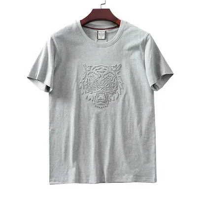 Retro 3D Letter Printed Short Sleeve T-shirt for Men - Summer Casual O-neck Cotton Tops