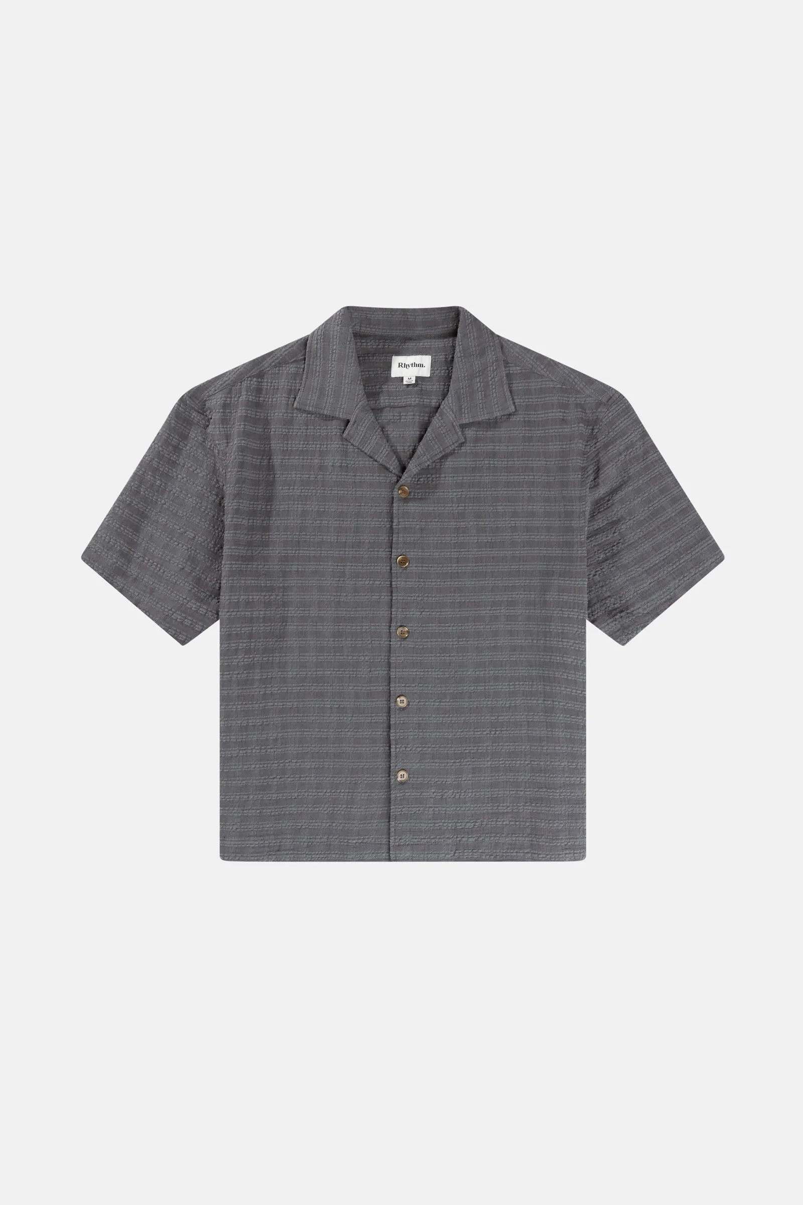 Rhythm Relaxed Textured SS Shirt - Charcoal