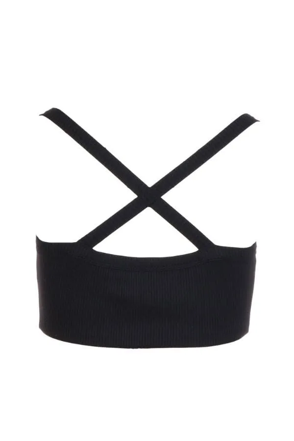 Ribbed Curve Bralette- Black