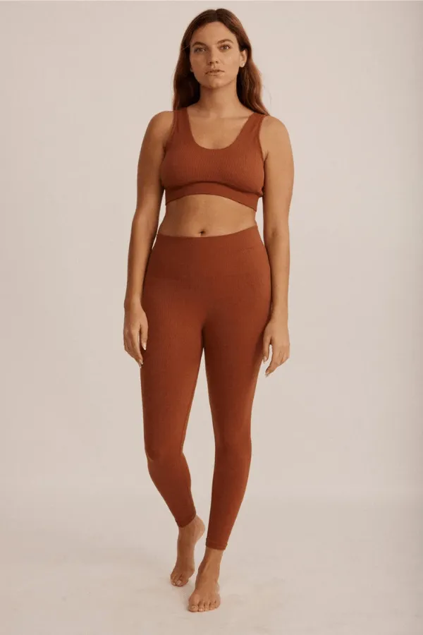 Ribbed Open Bralette - Cinnamon
