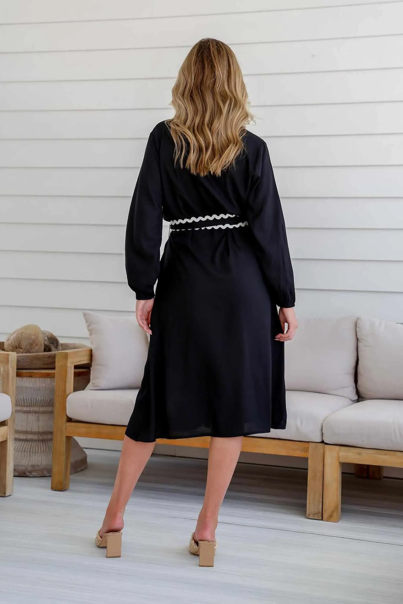 Ric Rac Shirt Dress - Black