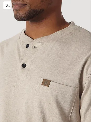 RIGGS Workwear® Long Sleeve Solid Henley - Oatmeal - 03W750OH