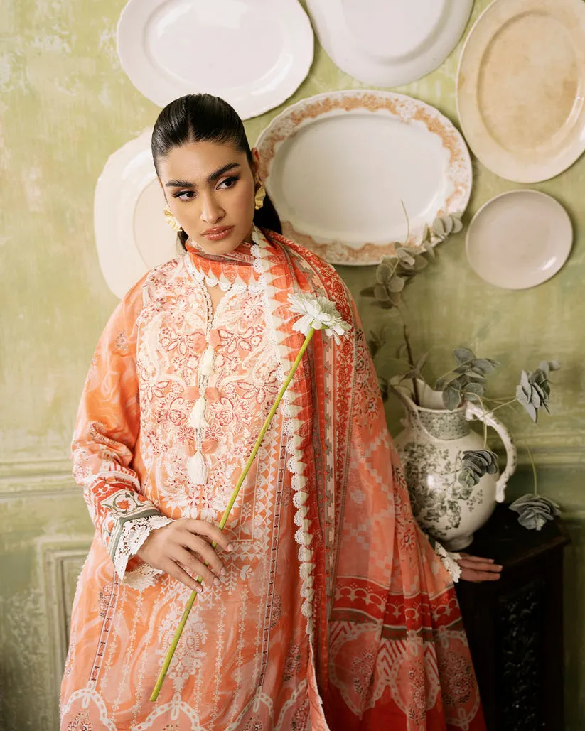 ROHEENAZ FLORA PRINTED LAWN | CASCADE