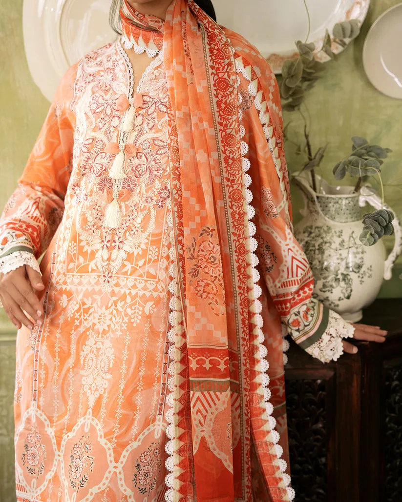 ROHEENAZ FLORA PRINTED LAWN | CASCADE