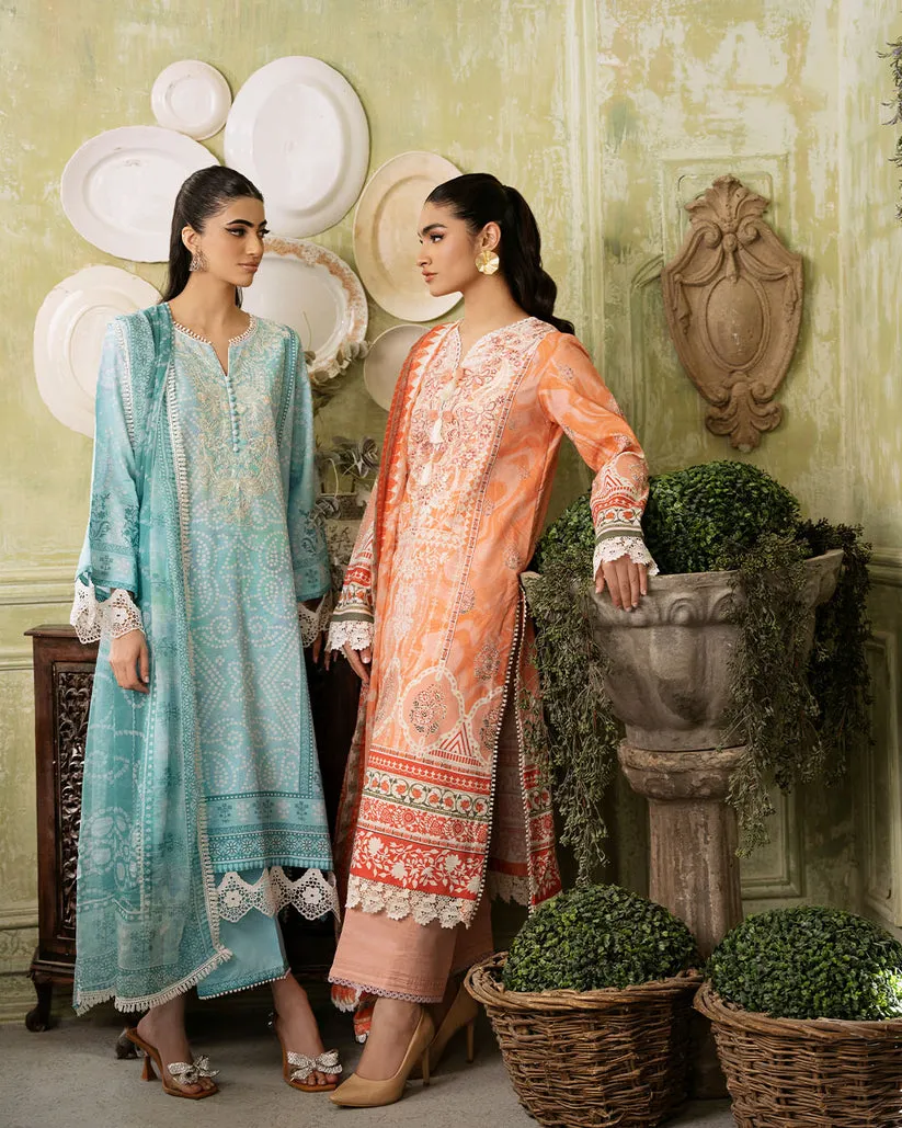 ROHEENAZ FLORA PRINTED LAWN | CASCADE